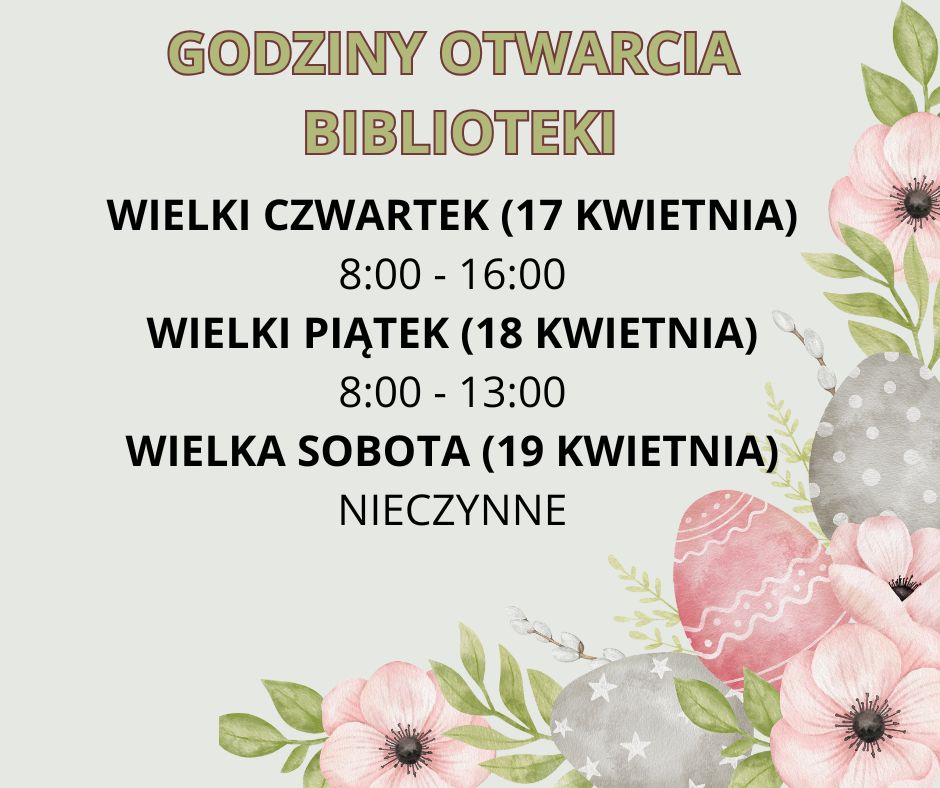 Godziny pracy biblioteki