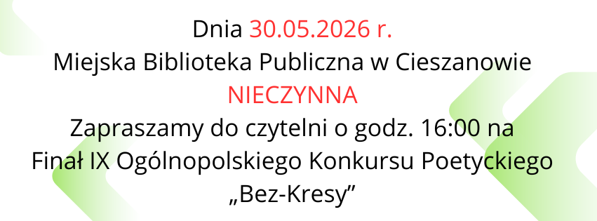Zmiana godzin pracy 30 maja 2026 r. 