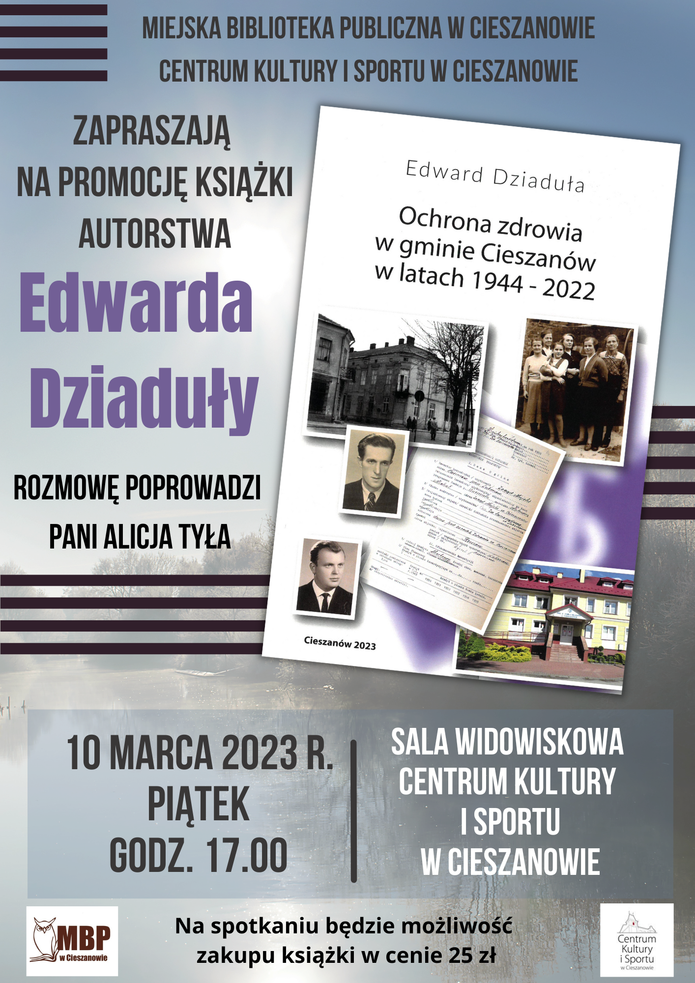 Zaproszenie na promocję książki "Ochrona zdrowia w gminie Cieszanów w latach 1944-2022" Edward Dziaduła