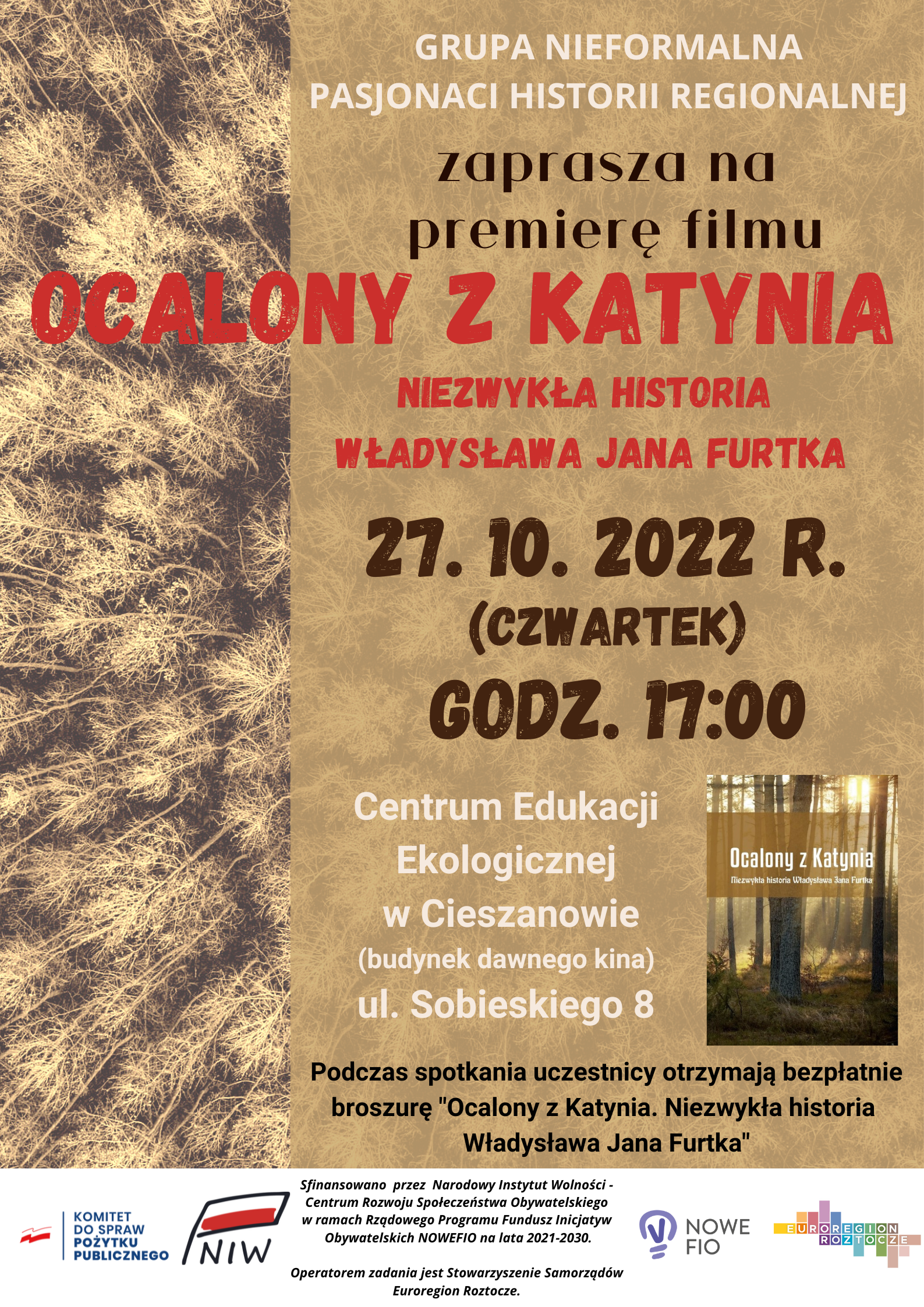 Zaproszenie na projekcję filmu "Ocalony z Katynia. Niezwykła historia Władysława Jana Furtka"