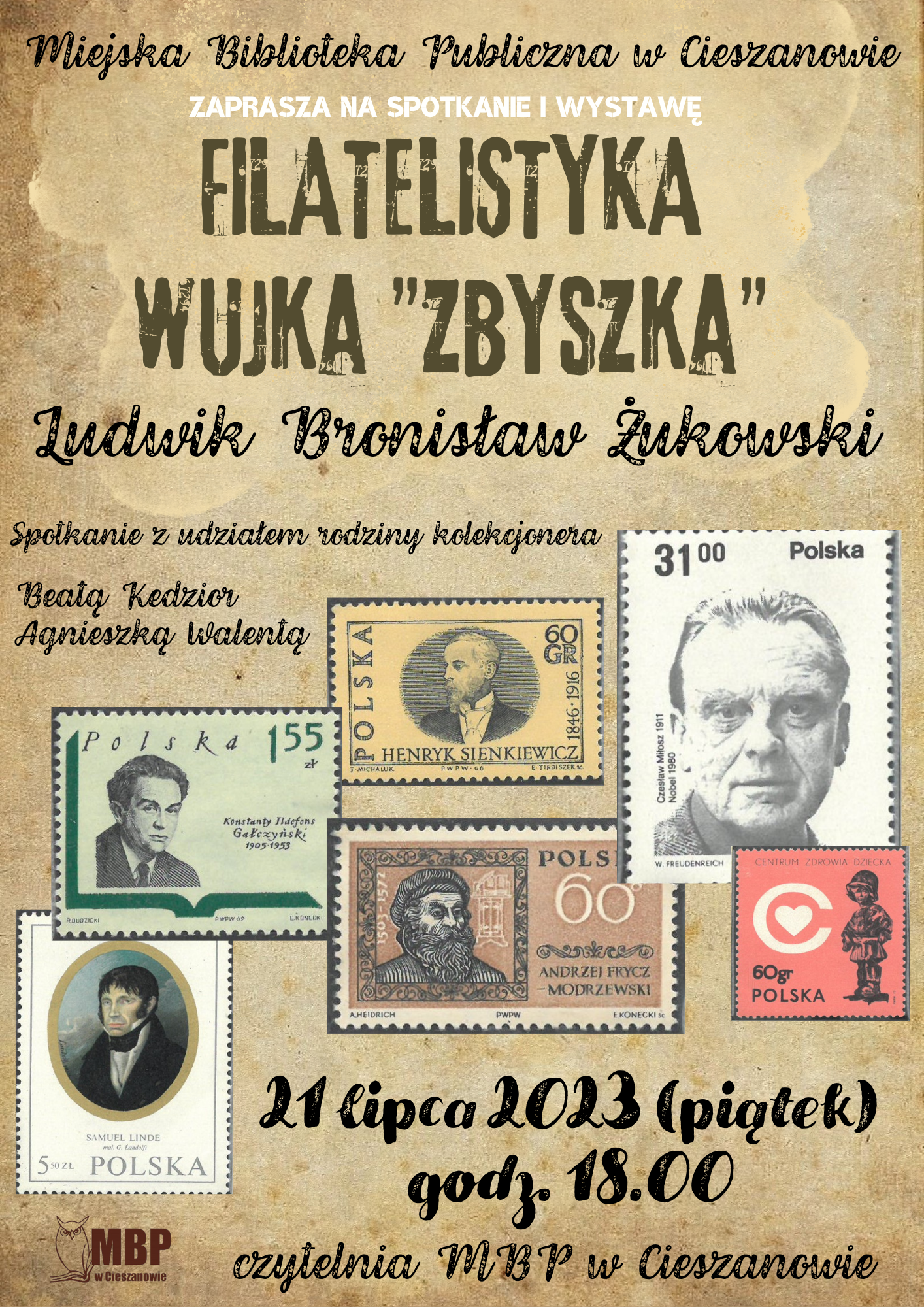 Filatelistyka wujka "Zbyszka"- spotkanie i wystawa  kolekcji znaczków pocztowych pana Ludwika Bronisława Żukowskiego