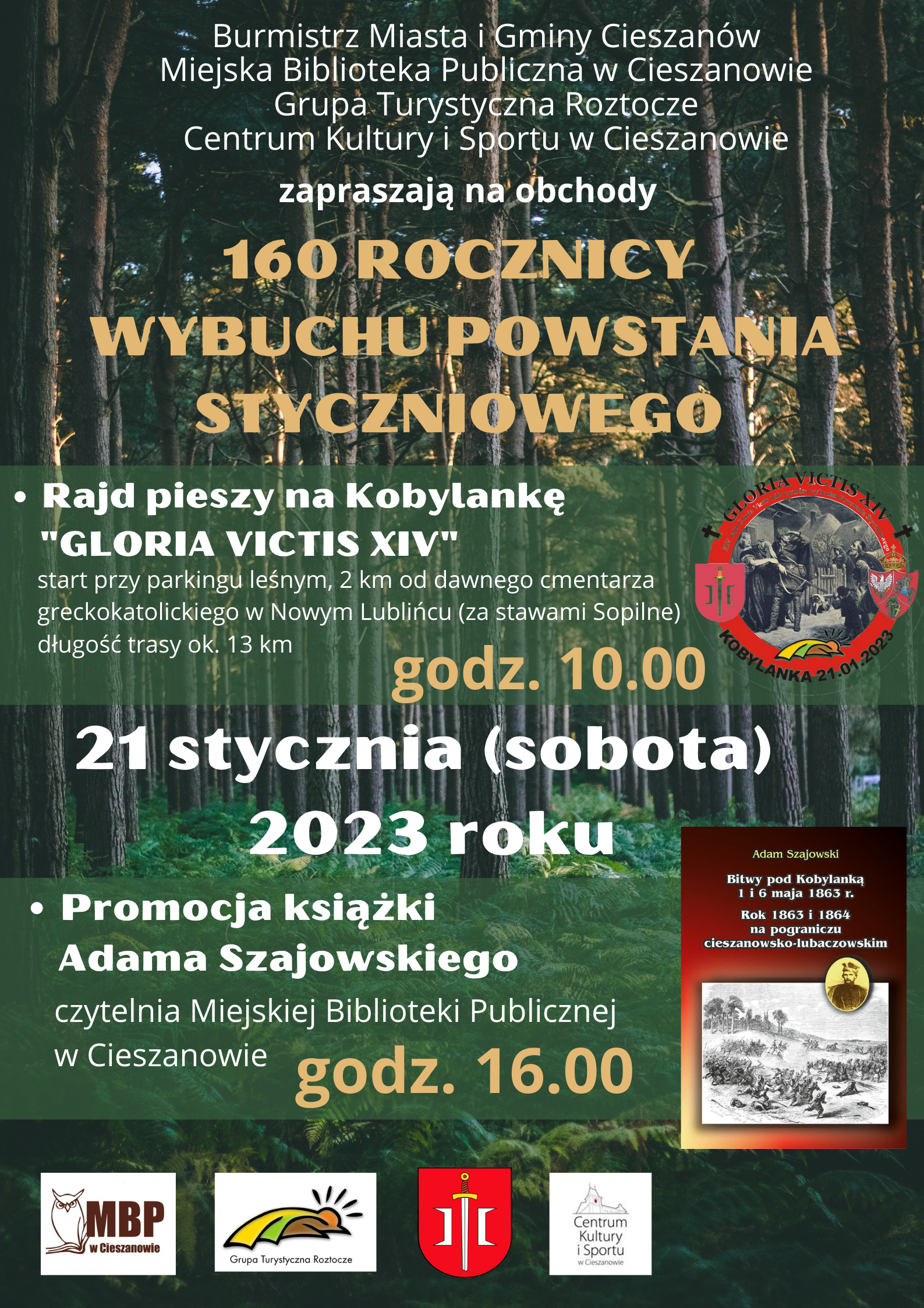 Zaproszenie na obchody 160 rocznicy wybuchu powstania styczniowego