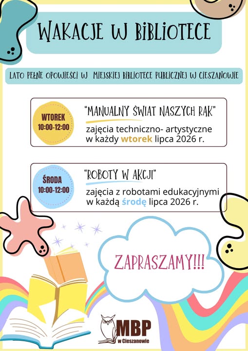  Zapraszamy na wakacje w bibliotece