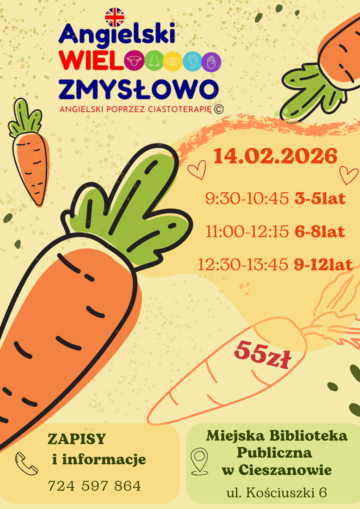 Zapraszamy na zajęcia - angielski  poprzez ciastoterapię