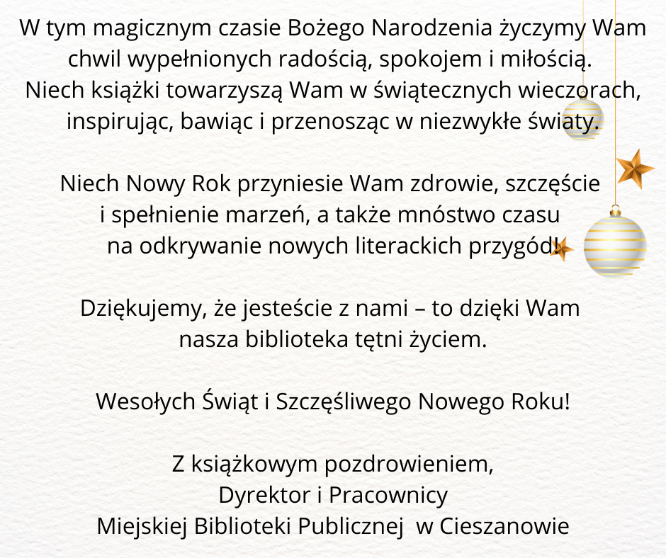 Wesołych Świąt i Szczęśliwego Nowego Roku!