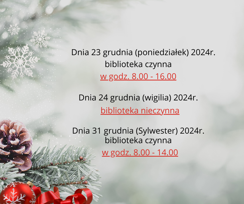 Godziny pracy biblioteki